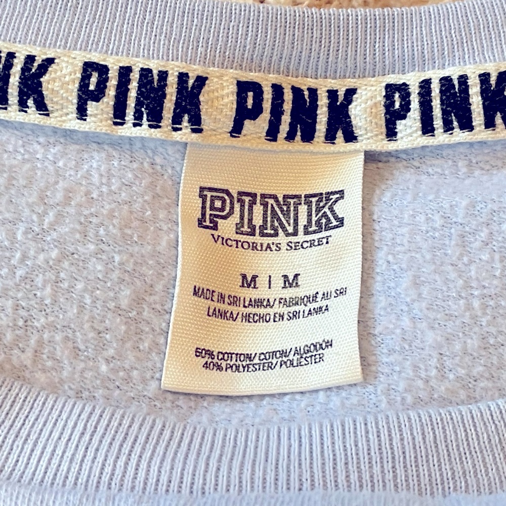 💗 💙 PINK Victoria’s Secret Blue Oversized Sweatshirt      size Medium - Picture 2 of 4